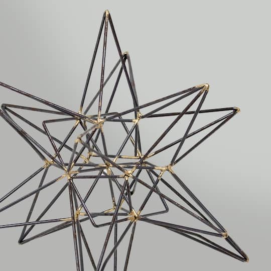 10" Gunmetal & Gold Metal Star Figurine